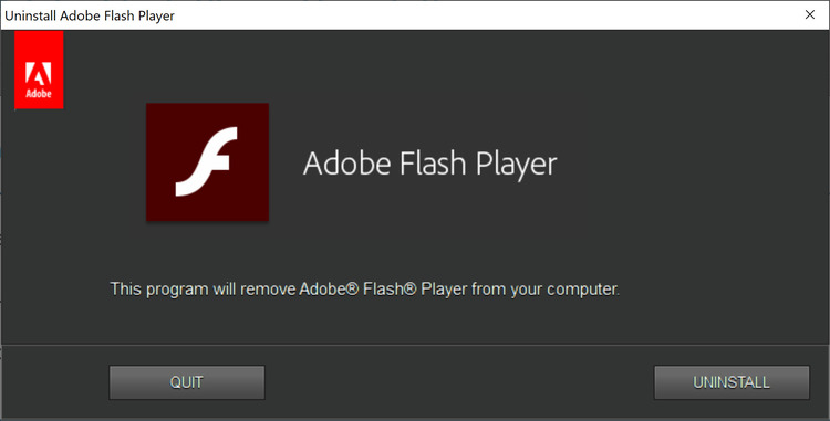 adobe flash uninstaller