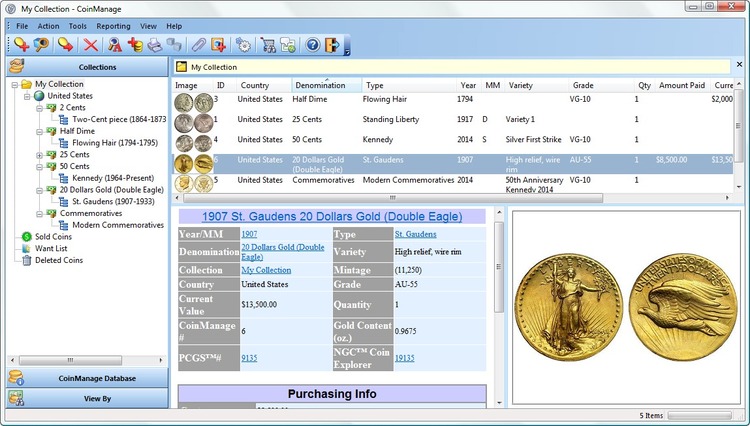 Coin Collecting Software