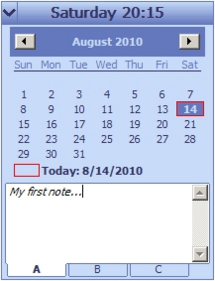 Windows Vista Desktop Calender full version free software download