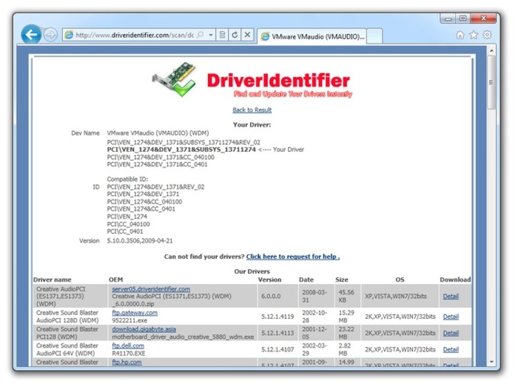 Download driver identifier portable