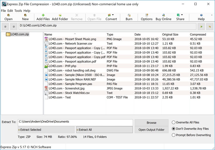 express zip compression