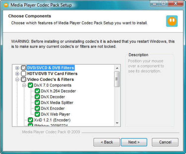 media player codec pack 3.9