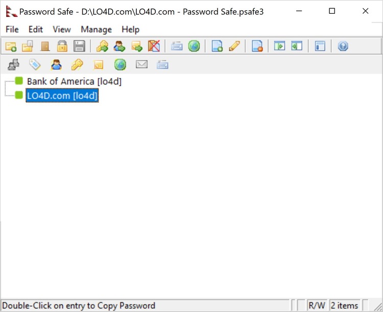 using pwsafe online