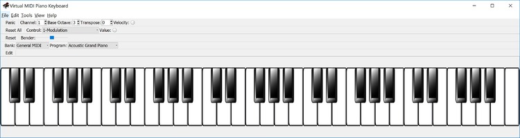 virtual midi piano keyboard creating a midi file