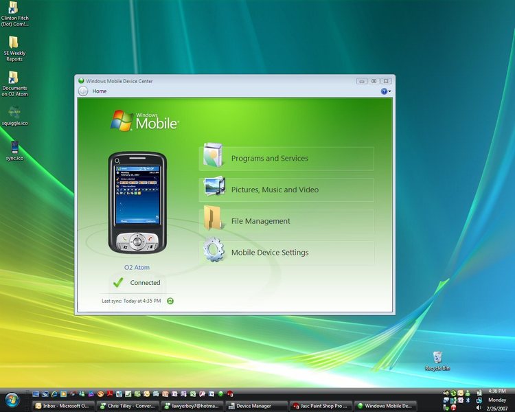 Windows Mobile Device Center 6.1 Screenshot